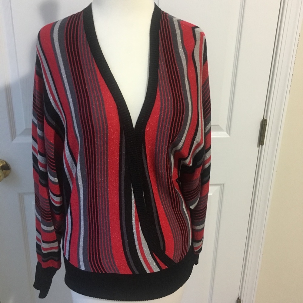 Sparkly Multi Color Stripe Sweater - Picture 2 of 3